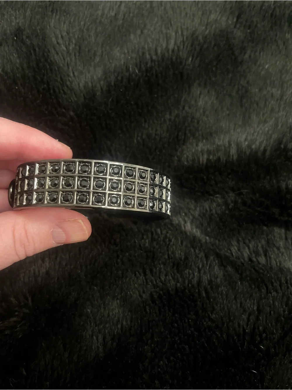 Coach Gunmetal Signature Cuff Bracelet Band